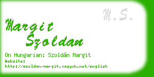 margit szoldan business card