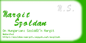 margit szoldan business card